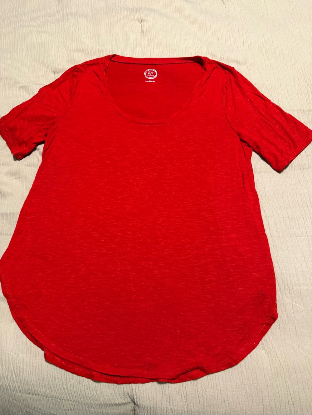 Maurices 24/7 Red Scoop Neck Women’s Top